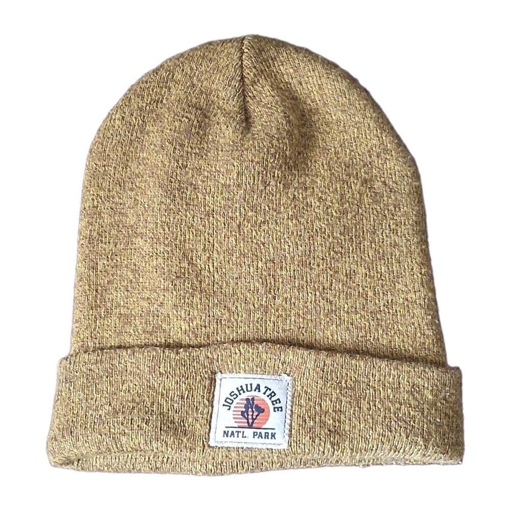 American Needle Joshua Tree National Park Knit Beanie Hat Mustard Yellow Cuffed